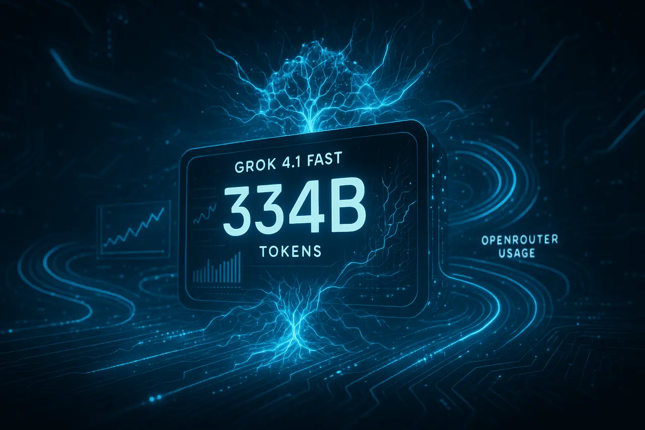 grok 4.1 fast daily token usage soars to 334b on openrouter (1)