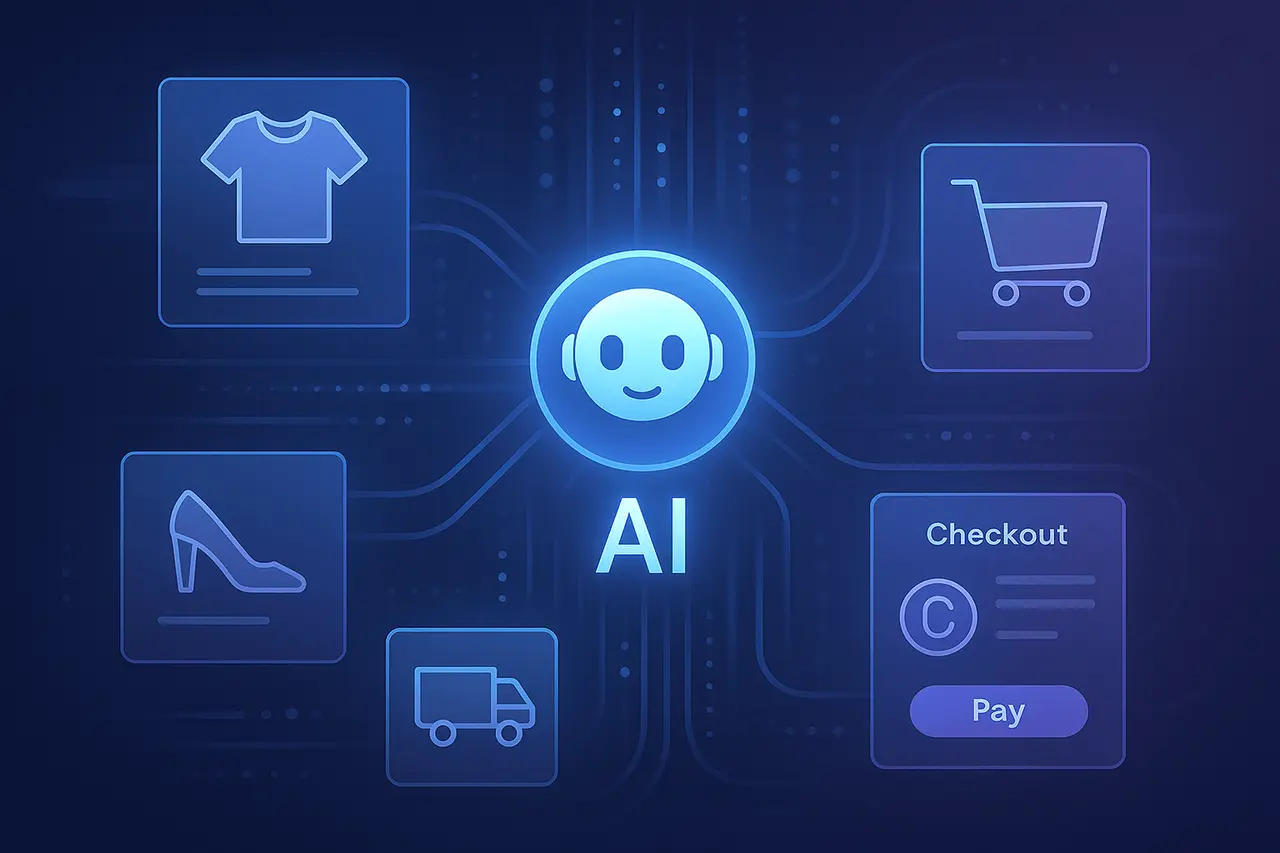 AI agents managing product discovery, checkout, and payments through the Agentic Commerce Suite.