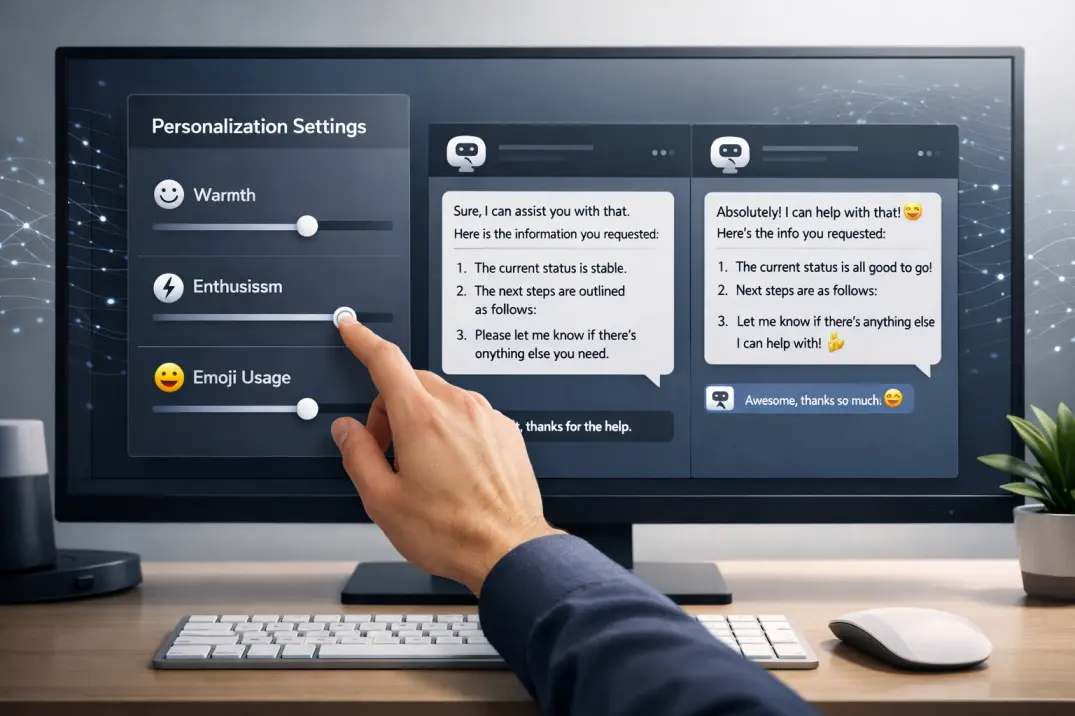 chatgpt personalisation settings fine tune warmth and enthusiasm
