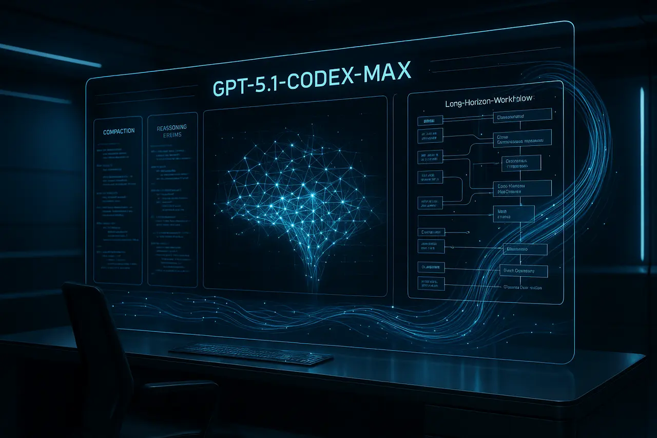 GPT-5.1-Codex-Max powering advanced long-horizon coding and multi-file software engineering workflows.
