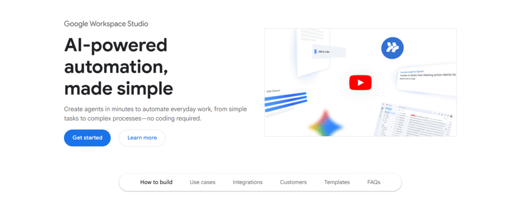 google owrkspace studio web ui image