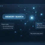 SuperGok Illustration of the OpenAI Tests Memory Search for ChatGPT feature showing an AI interface with contextual memory search elements.