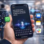 Typeless for iOS AI voice keyboard converting natural speech into polished text on an iPhone.