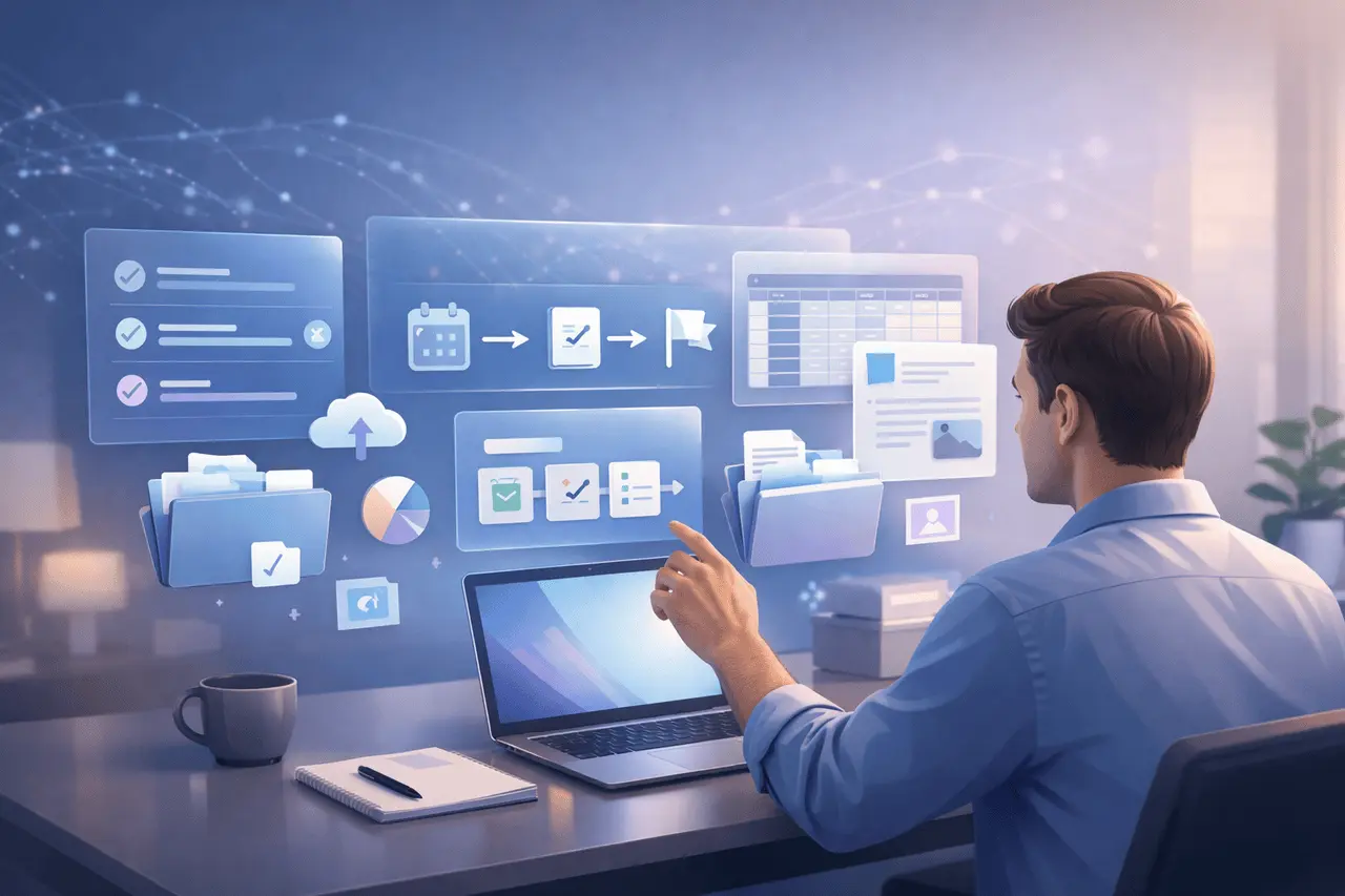 Anthropic Cowork AI automating everyday work tasks by organizing files, creating documents, and improving productivity with Claude.