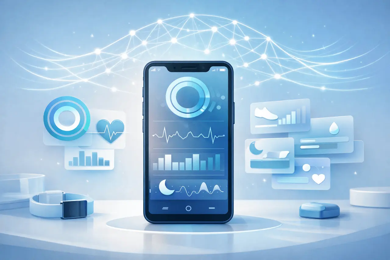 Claude mobile Health connector feature image showing AI-powered health data integration with Apple Health and Android Health Connect on a smartphone.