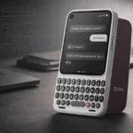 SuperGok Clicks Communicator messaging-first smartphone with physical QWERTY keyboard designed for focused communication and productivity.