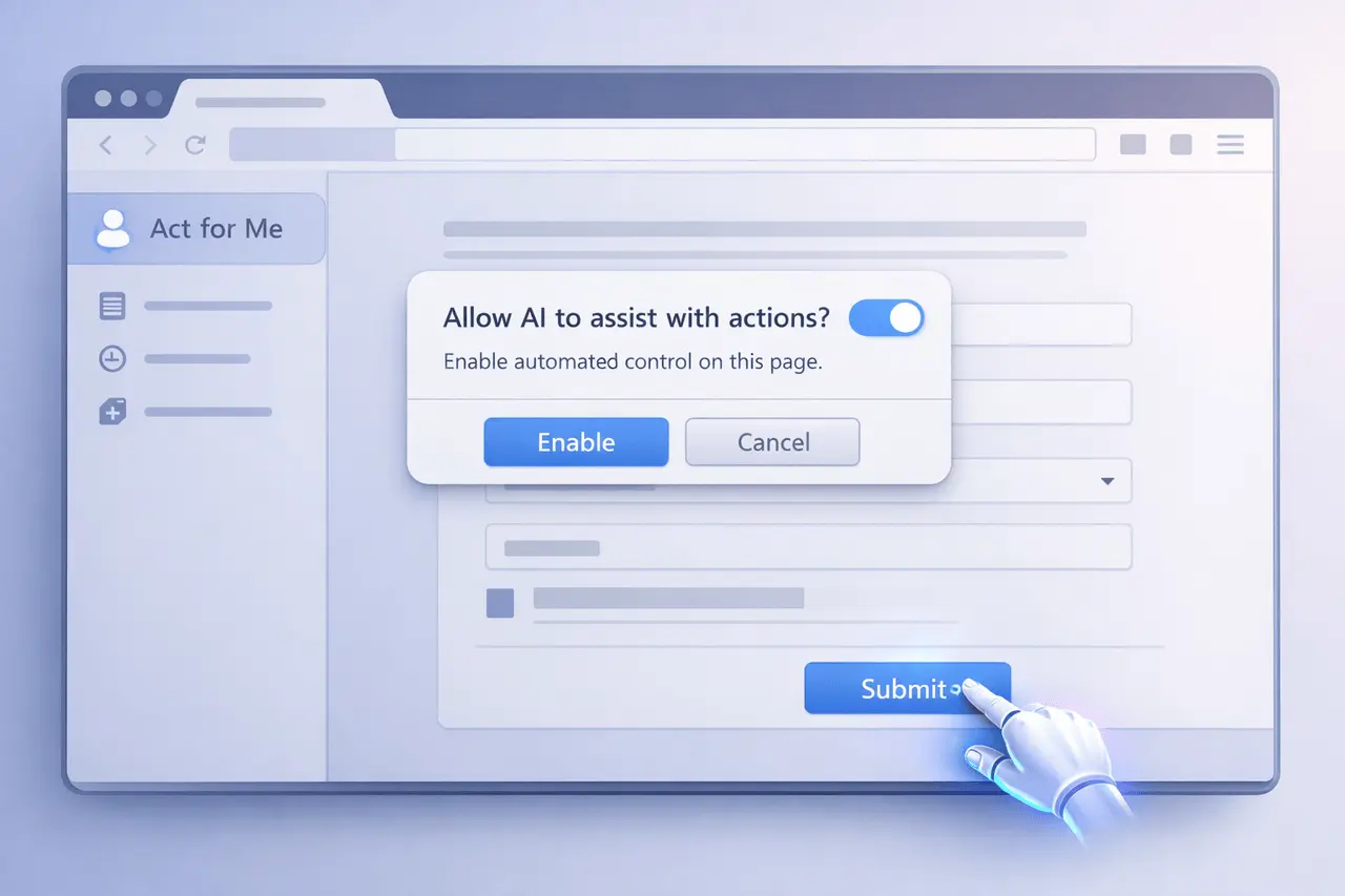Comet Browser Act for Me: Explicit AI Control Explained Discover how Comet browser Act for Me enables explicit AI screen control for safer, more transparent browser automation..