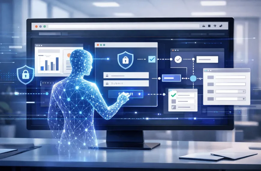 Giga browser agent automating enterprise workflows end-to-end through a secure web browser interface.