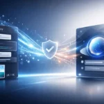 Illustration showing how to import AI chats into Gemini, with AI conversation data transferring securely between platforms and modern Google AI interfaces.