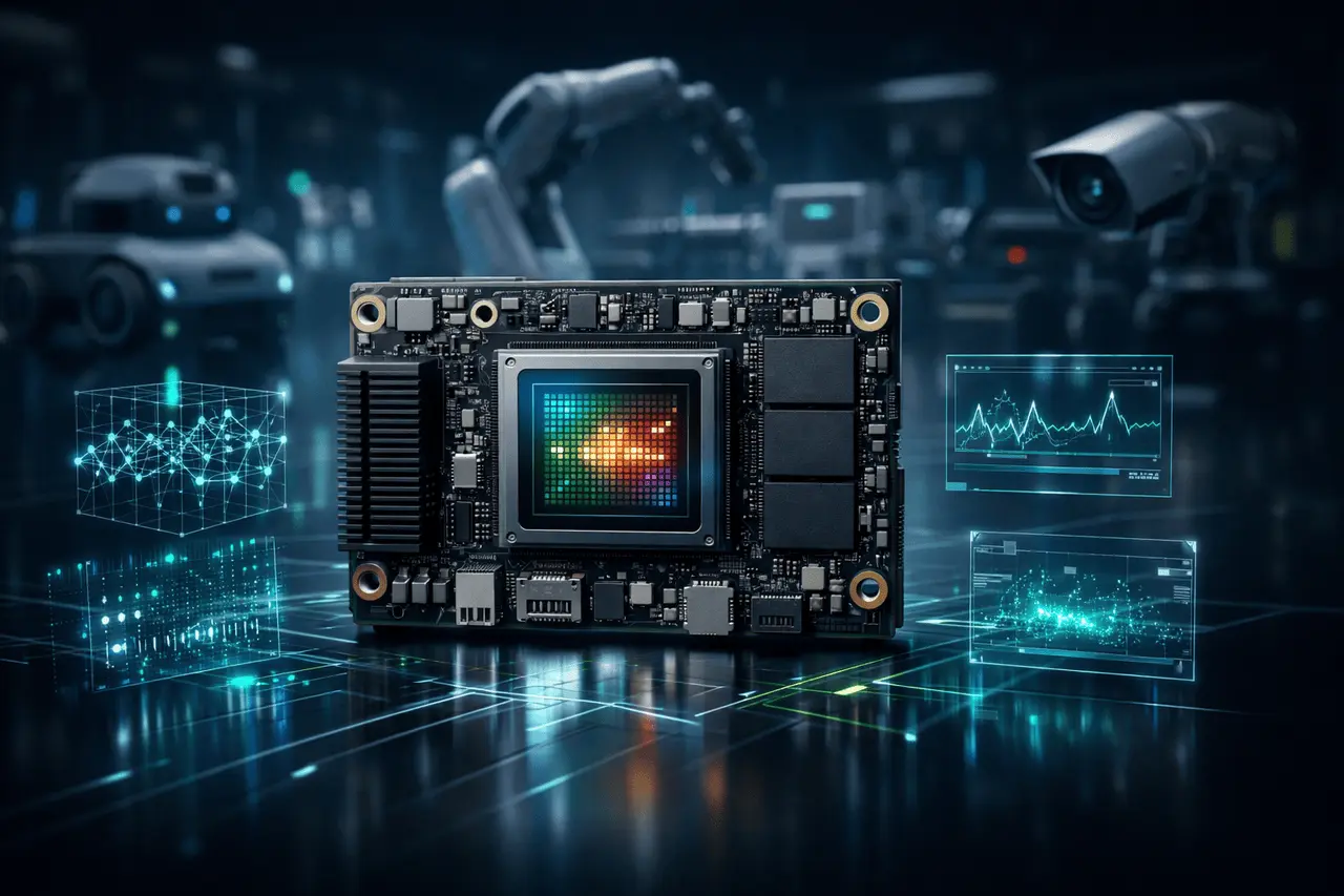 NVIDIA Jetson T4000 edge AI module built on Blackwell architecture for real-time robotics and AI inference.