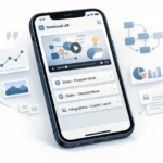 NotebookLM iOS app interface showing video overview generation with customizable slides and infographics for explaining complex information visually.