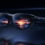 RayNeo Air4 Pro AR glasses showcasing HDR10 visuals, AI-powered 3D display, and premium Bang & Olufsen tuned audio in a futuristic design.