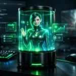 SuperGok Razer Project AVA holographic AI companion displayed as a futuristic desktop assistant with a 3D animated avatar.