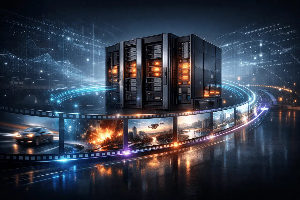 Runway Gen-4.5 video generation model running on NVIDIA Vera Rubin AI platform for next-generation AI video and world modeling.