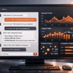 SuperGok Semrush app in ChatGPT showing AI-powered SEO, traffic analysis, and competitor insights through natural-language prompts.