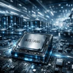 Tesla AI chips powering large-scale AI infrastructure, showcasing custom silicon, data center integration, and rapid chip development cycles..