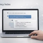 AI Fluency Index concept showing human collaborating with AI chat interface and behavioral analytics indicators on a laptop screen..