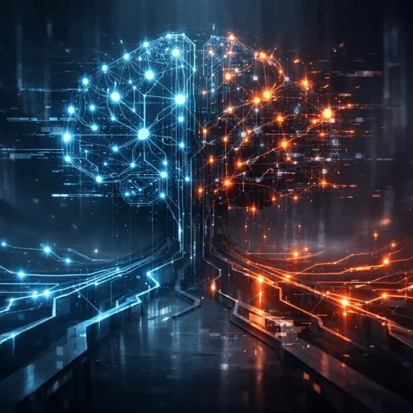 AI incoherence illustrated through a fragmented neural network showing unpredictable reasoning and misalignment in advanced artificial intelligence systems.