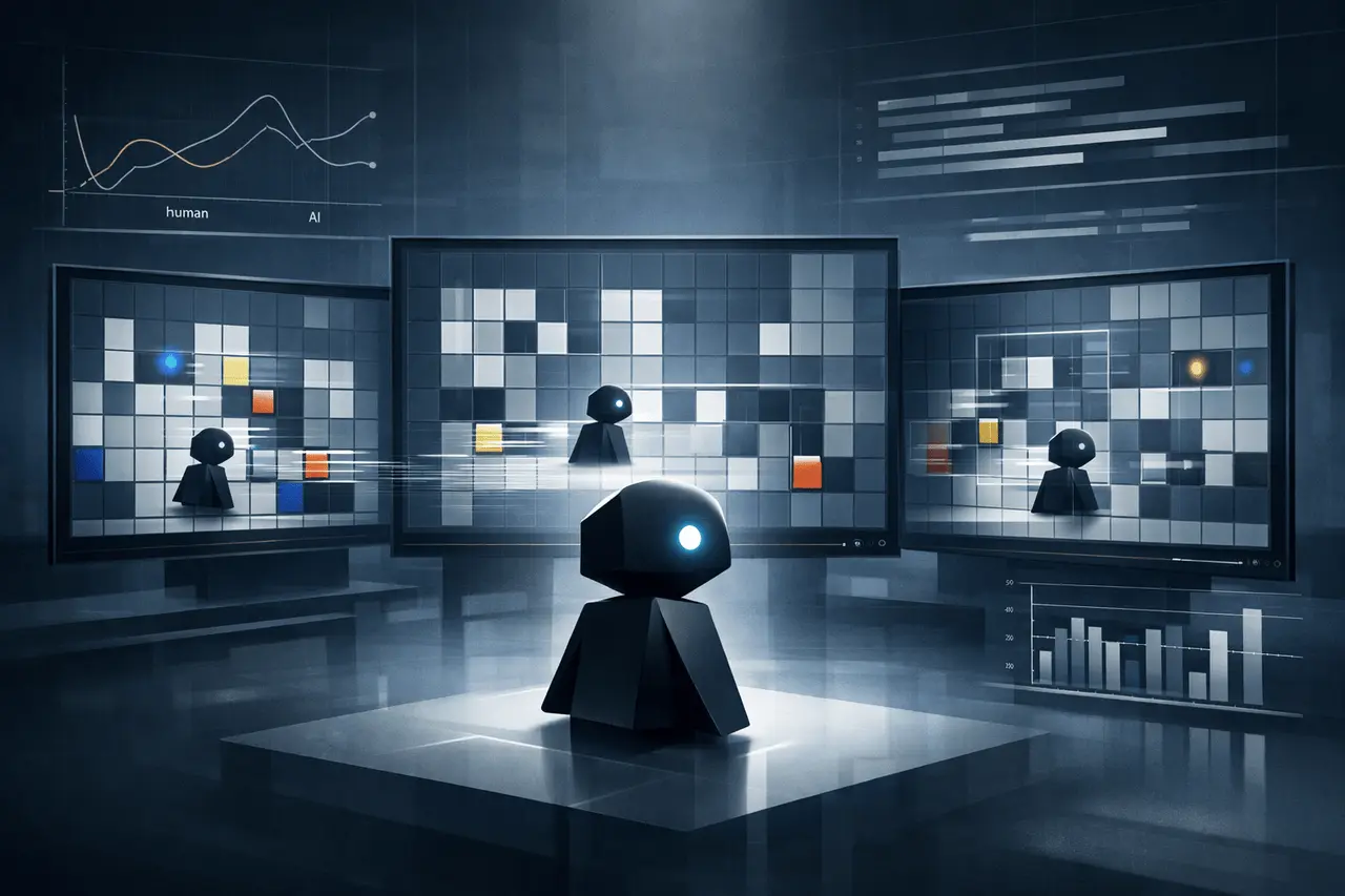 ARC-AGI-3 Toolkit: High-Speed Benchmarking for AI Agents ARC-AGI-3 Toolkit visual showing high-speed AI agent benchmarking with interactive environments and human-normalized scoring.