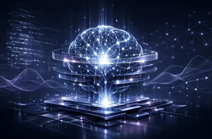 SuperGok Anthropic Sonnet 5 concept illustration showing a balanced AI language model with abstract neural networks and data streams.