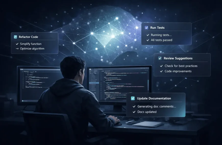 Claude Code Commands powering AI-driven coding workflows in a modern developer terminal environment.