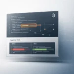 Claude Code Security AI interface scanning codebase for vulnerabilities with suggested patch highlights in a minimal enterprise dashboard design.