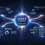 SuperGok Codex harness architecture illustrating the App Server connecting IDEs, command-line tools, web apps, and desktop coding environments through a unified AI workflow.