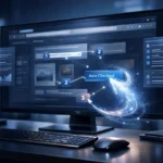 Comet browser agent upgrade illustrating AI-powered browser control with automated web navigation and intelligent task execution.