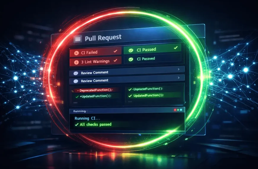 SuperGok Devin Autofix automatically resolving pull request review comments, CI failures, and lint errors in a modern DevOps workflow.