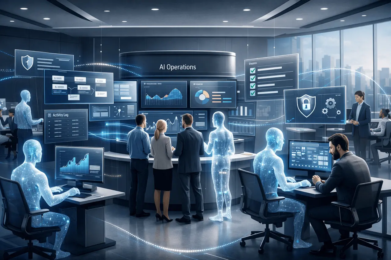 OpenAI Frontier: Enterprise AI Coworkers Platform Explained OpenAI Frontier enterprise AI coworkers collaborating with humans in a governed, workflow-driven business environment.