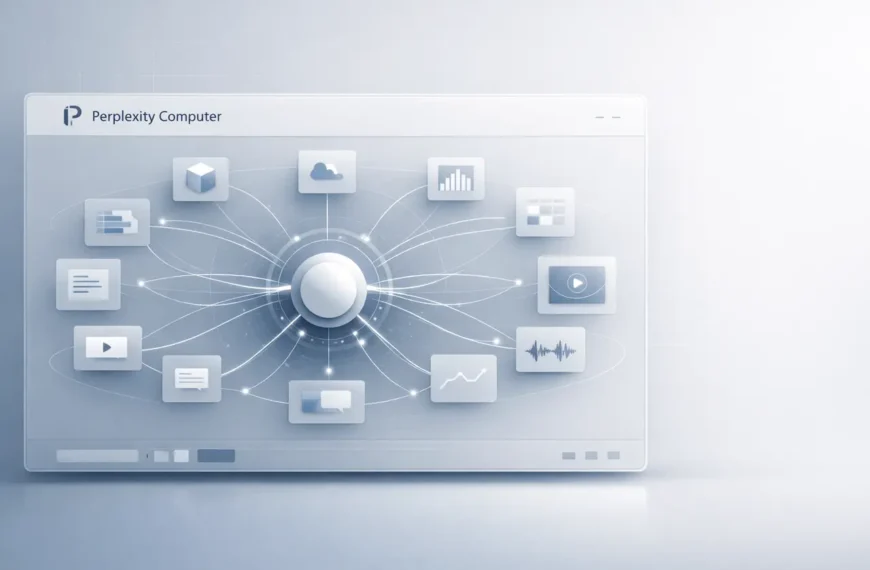 Perplexity Computer unified multi-model AI system dashboard showing AI orchestration and parallel agents in a minimal interface design.