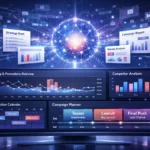 SuperGok Pokee Ecommerce Strategy Agent dashboard showing automated ecommerce campaign planning, pricing analysis, and promotion strategy visualization.