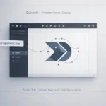 QuiverAI Arrow-1.0 interface generating editable SVG vector graphics from text using visual code generation AI.