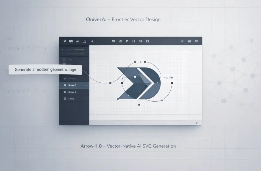 QuiverAI Arrow-1.0 interface generating editable SVG vector graphics from text using visual code generation AI.