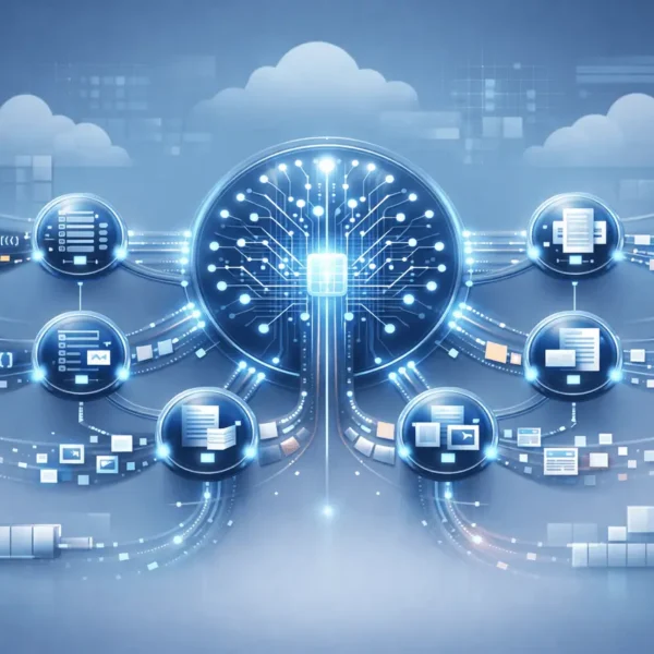 SuperGok Recursive Language Models visualizing hierarchical AI agents delegating tasks recursively within an enterprise-scale cloud architecture.