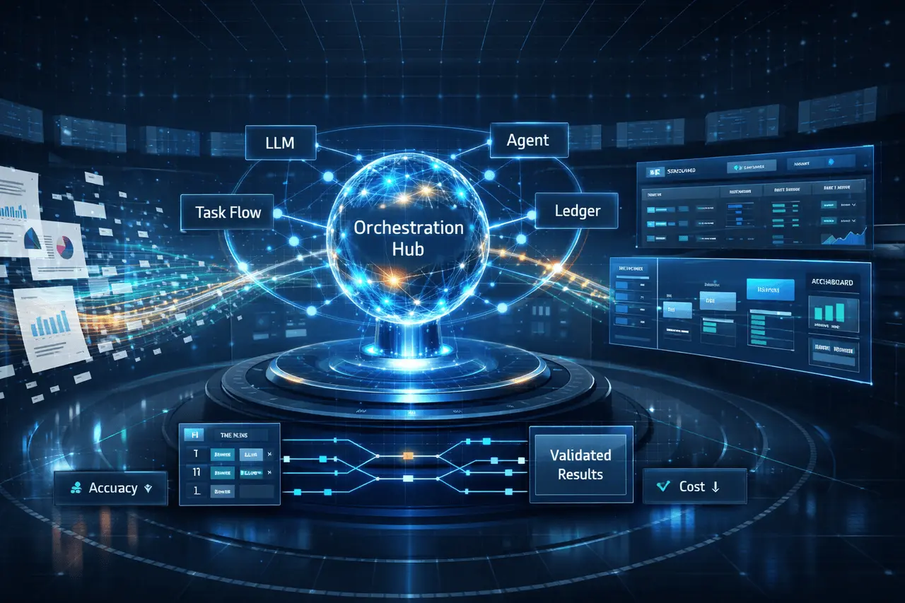 Sarvam Arya Multi-Agent Orchestration Platform Explained Sarvam Arya multi-agent orchestration platform visualizing AI agents transforming unstructured documents into structured data with scalable infrastructure design.