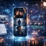 SuperGok TrueShort AI Studio visual showing AI-powered filmmaking workflow and mobile-first microdrama streaming platform.