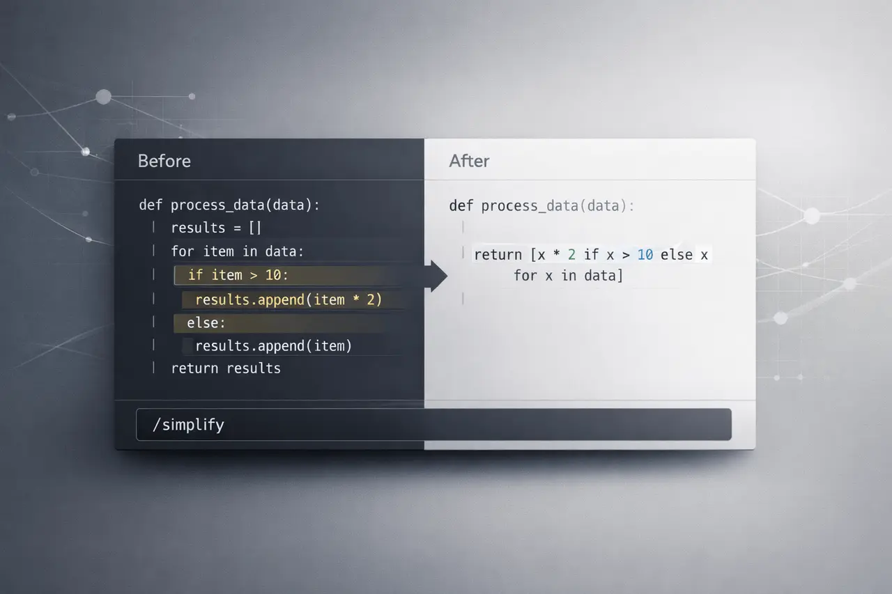 Claude Code 2.1.63 Introduces "/simplify" for Automated Code Cleanup Claude Code 2.1.63 /simplify command automatically refactoring duplicated and inefficient code in a clean developer interface.