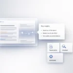 Gemini for Business NotebookLM integration interface showing AI document analysis and Skills features.
