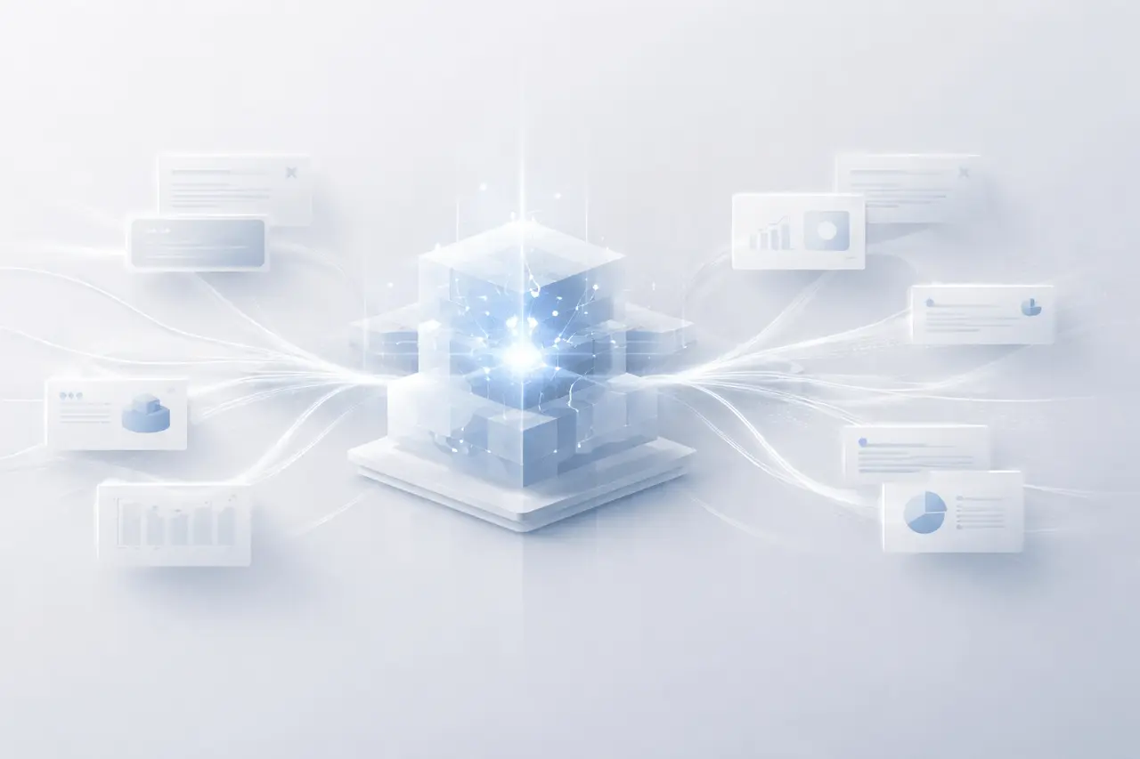 Forge enterprise AI platform visual showing custom AI models built using proprietary enterprise data and structured workflows.
