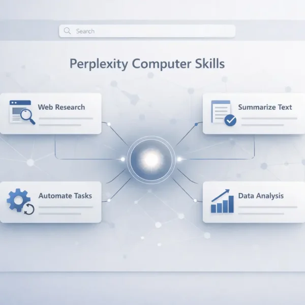 Perplexity Computer Skills AI workflow automation interface visualization.