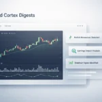 Robinhood Cortex Digests AI tool analyzing stock and crypto market movements on the Robinhood Legend trading platform.