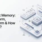 AI agent memory architecture showing short-term working memory and long-term persistent memory.