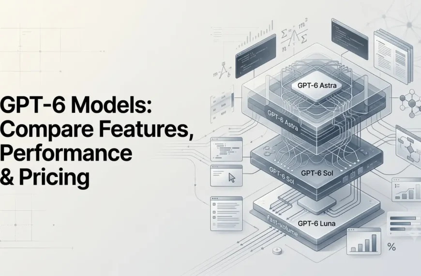 GPT-6 models comparison showing Astra, Sol and Luna AI capabilities, reasoning, coding and agentic workflows.