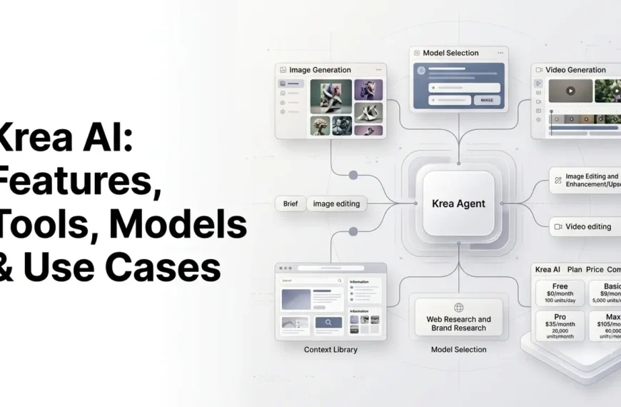Krea AI creative platform with image generation, video, editing and AI model workflows
