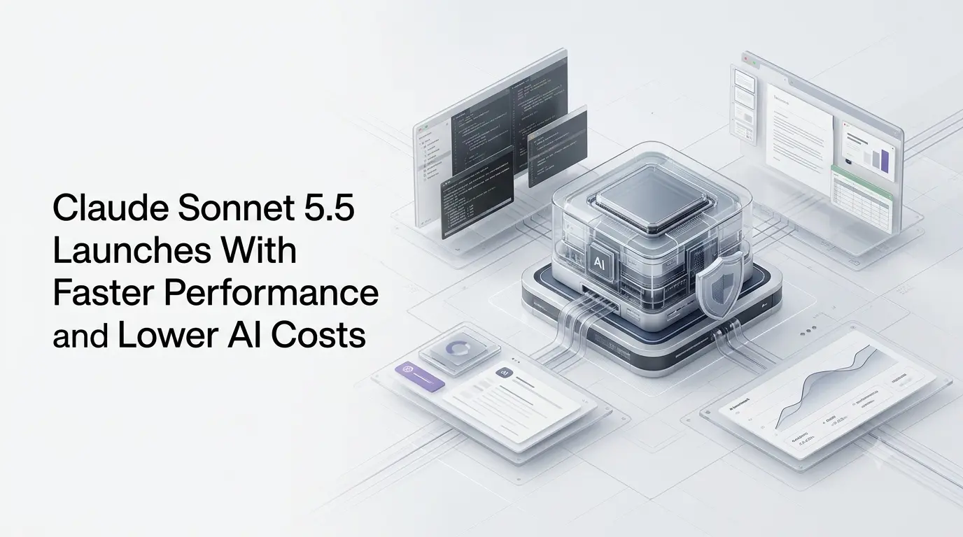 Claude Sonnet 5.5 AI model with faster coding performance and Anthropic safeguards.