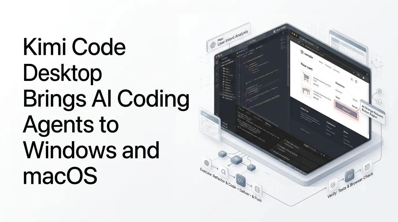 Kimi Code Desktop AI coding agent workspace with browser, terminal and multi-agent tools.