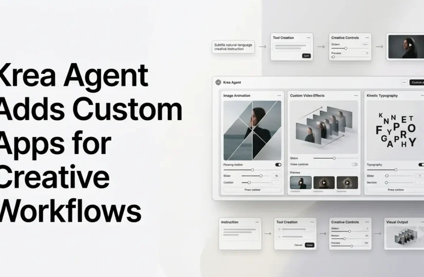 Krea Agent custom apps for AI image animation, video effects and creative workflows