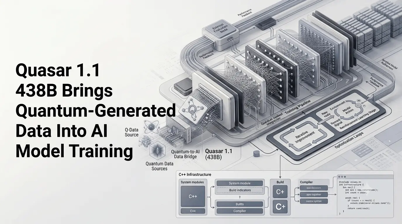 Quasar 1.1 438B using quantum-generated data in its AI model development pipeline.