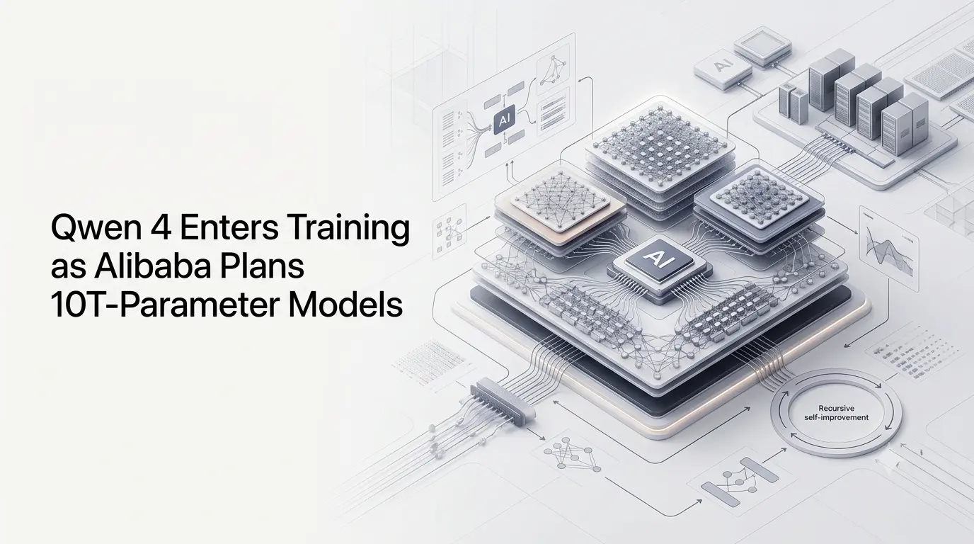 Qwen 4 AI model training with large-scale model architecture and recursive optimization.